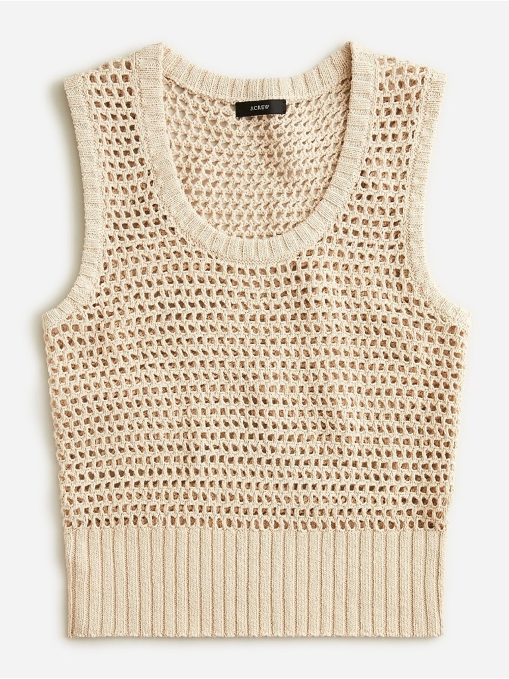 J. Crew Open-Weave Cream Crochet sweater shell